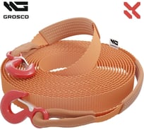 Динамическая стропа Grosco 3т, 12м, крюк/скоба, рывковый трос для буксировки авто до 1.5 тонн BTD0312HS