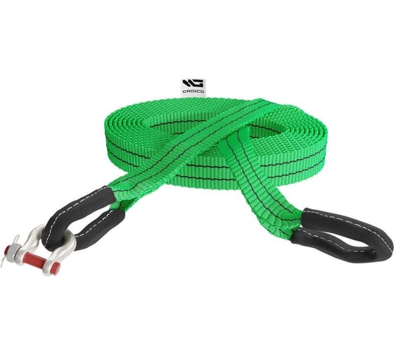 Динамическая стропа Grosco 8т, 3м, скоба/петля, рывковый трос для буксировки авто до 4 тонн BTD0803SL 1