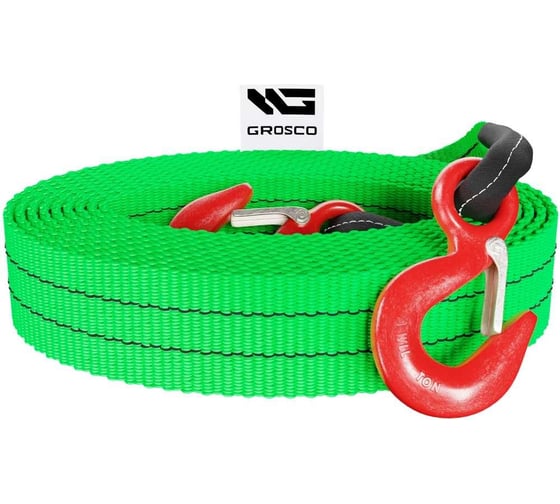 Трос синтетический Grosco 3т, 5м, крюк/крюк, для буксировки авто до 1.5 тонн BTS0305HH 1