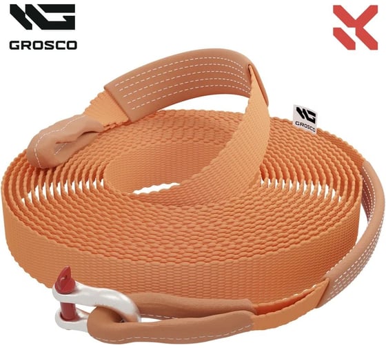 Динамическая стропа Grosco 3т, 7м, петля/петля, рывковый трос для буксировки авто до 1.5 тонн BTD0307LL 1