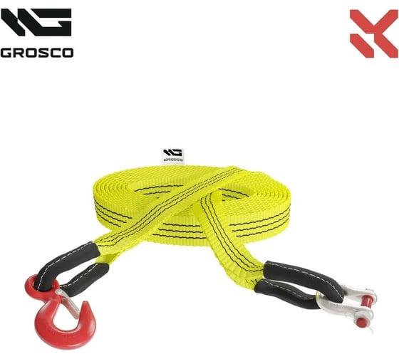 Трос синтетический Grosco 24т, 3м, петля/петля, для буксировки авто до 12 тонн BTS2403LL 1