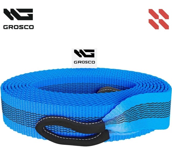 Трос синтетический Grosco 2т, 4м, скоба/скоба, для буксировки авто до 1 тонны BTS0204SS 1