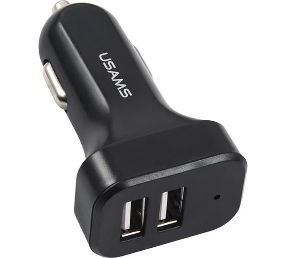 Автомобильное зарядное устройство USAMS CC87TC01 2 USB, модель US-CC087, 2.1 А, черный УТ000019972