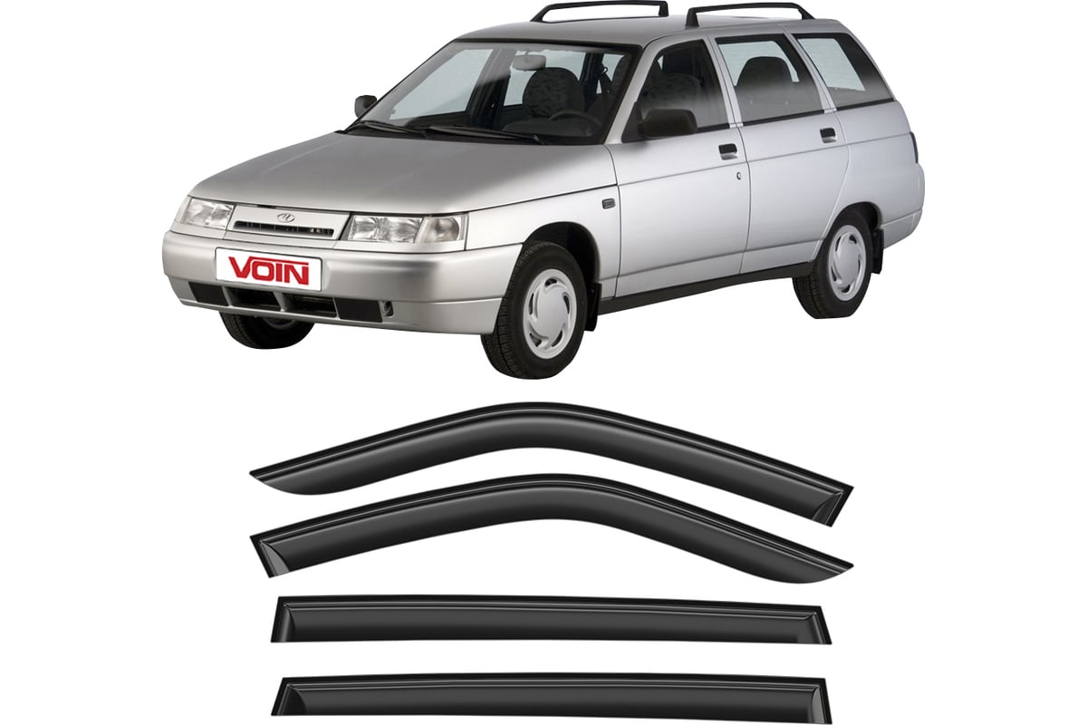 Дефлекторы окон для автомобиля VOIN ВАЗ 2111 1998-2009, Lada Priora  2009-2015, универсал, накладные, 4 шт. DEF00446 - выгодная цена, отзывы,  характеристики, фото - купить в Москве и РФ