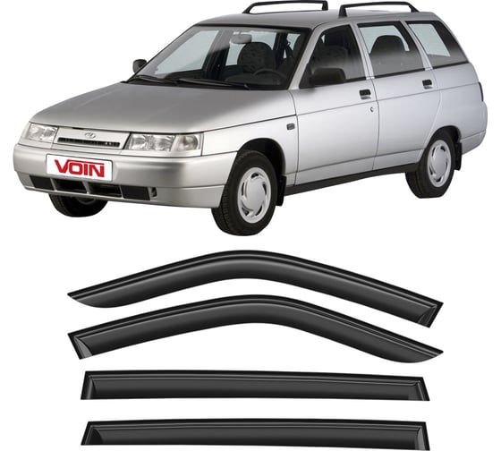 Дефлекторы окон для автомобиля VOIN ВАЗ 2111 1998-2009, Lada Priora 2009-2015, универсал, накладные, 4 шт. DEF00446