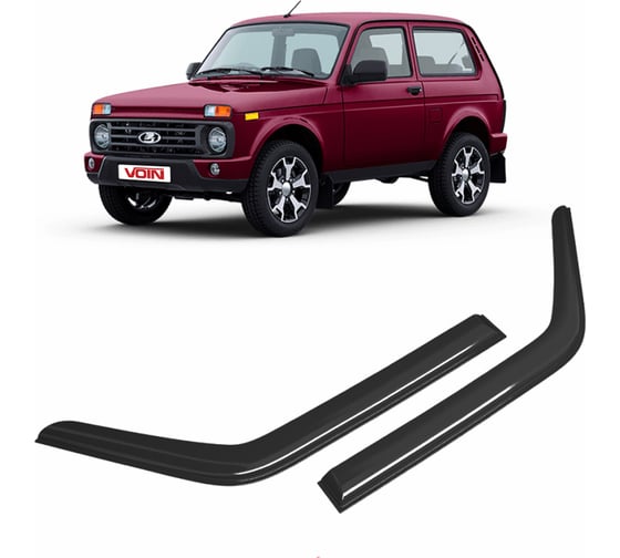 Дефлекторы окон для автомобиля VOIN Lada Niva 3d 1995-н.в. кроссовер, накладные, 2 шт. DEF00450