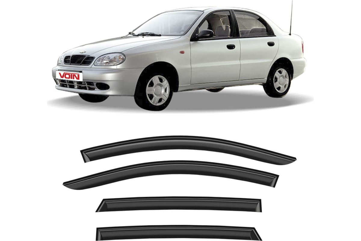 Дефлекторы окон для автомобиля VOIN Chevrolet Lacetti, Daewoo Gentra  2004-2013, cедан, накладные, 4 шт. DEF00770 - выгодная цена, отзывы,  характеристики, фото - купить в Москве и РФ