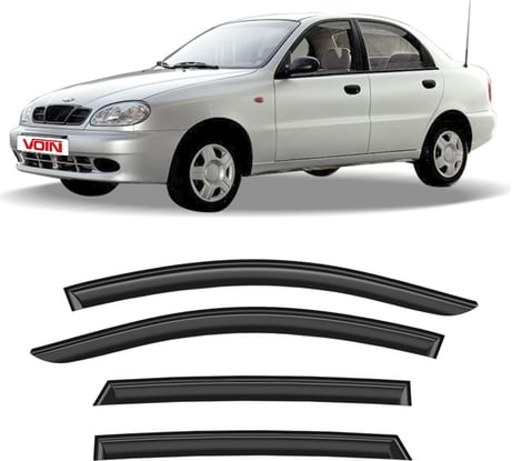Дефлекторы окон для автомобиля VOIN Chevrolet Lacetti, Daewoo Gentra 2004-2013, cедан, накладные, 4 шт. DEF00770