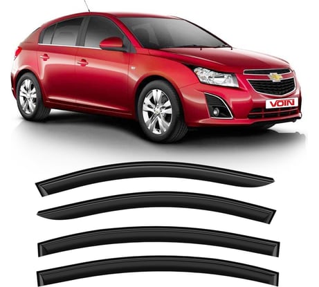 Дефлекторы окон для автомобиля VOIN Chevrolet Cruze 2012-2015, хетчбек, накладные, 4 шт. DEF00777