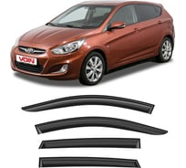 Дефлекторы окон для автомобиля VOIN Hyundai Solaris I 2011-2017, хетчбек, накладные, 4 шт. DEF00772