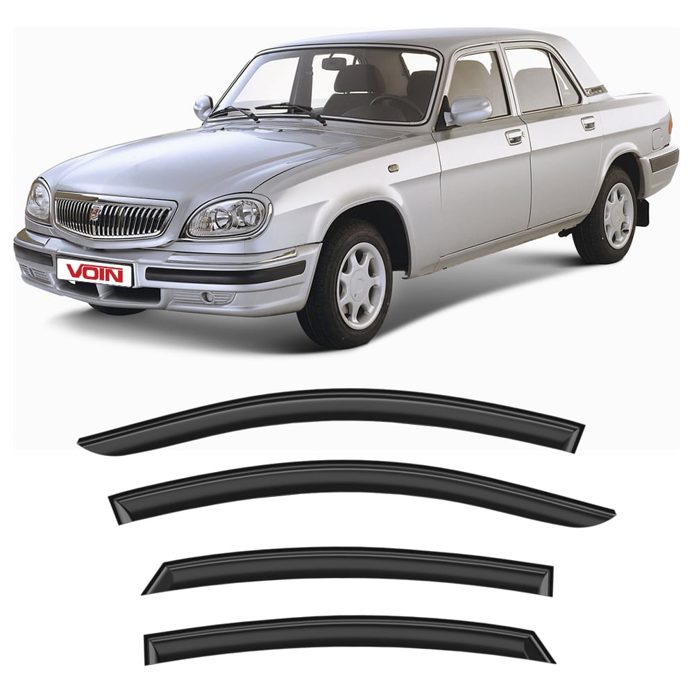 Дефлекторы окон для автомобиля VOIN GAZ Volga 1982-2009, седан, накладные,  4 шт. DEF00447 - выгодная цена, отзывы, характеристики, фото - купить в  Москве и РФ