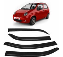 Дефлекторы окон для автомобиля VOIN Daewoo Matiz 2005-2015, хетчбек, накладные, 4 шт. DEF00769