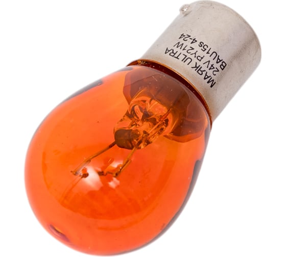 Автомобильная лампа МАЯК ORANGE ULTRA PY21W, 24V, 21W, BAU15s, смещенный цоколь, упаковка 10 шт 82418ORANGE