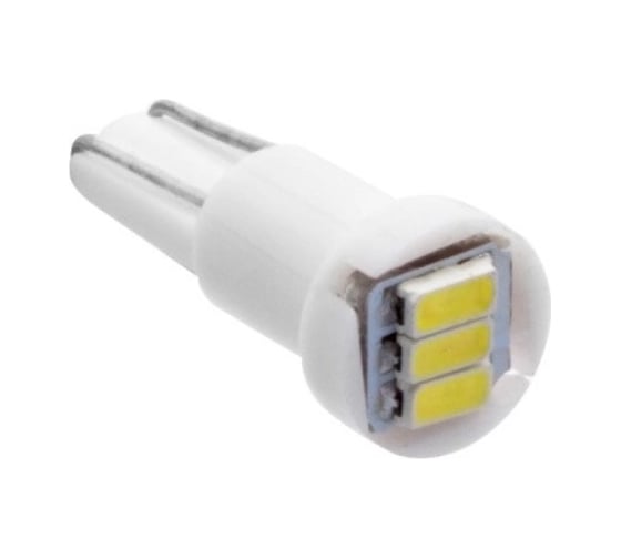 Светодиод МАЯК 12V T 5 3SMD (3014) W2.0x4.6d WHITE (панель приборов) 12T5-W\3SMD3014