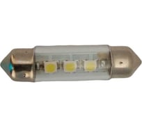 Светодиод МАЯК 12V T11x36 S8.5 3SMD (3.5x2.8) WHITE (салон, номерн. знак) 12T11x36-W\3SMD
