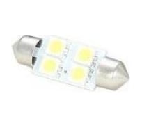 Светодиод МАЯК 12V T11x36 S8.5 4SMD (5050) WHITE (салон, номерн. знак) 12T11x36-W\4SMD5050