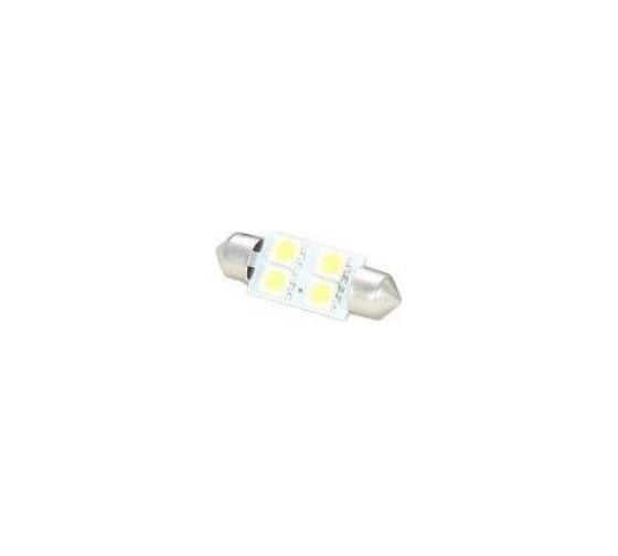 Светодиод МАЯК 12V T11x36 S8.5 4SMD (5050) WHITE (салон, номерн. знак) 12T11x36-W\4SMD5050 1