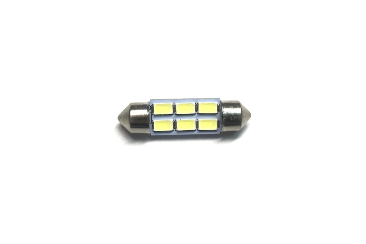 Светодиод МАЯК 12V T11x36 S8.5 6SMD (5050) WHITE (салон, номерн. знак)  12T11x36-W6SMD5050 - выгодная цена, отзывы, характеристики, фото - купить  в Москве и РФ