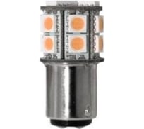 Светодиод МАЯК 12V T25 15SMD BA15s ORANGE с индикатором 12T25\OR\15SMD\2BL\But