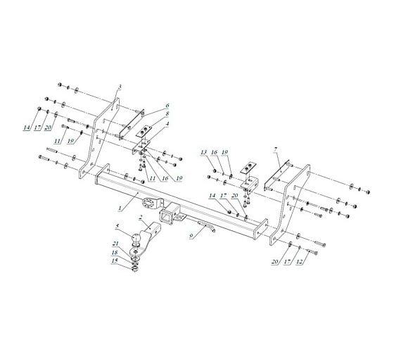 Фаркоп Бизон для Mitsubishi L200 2006-2015, тип шара E FA 0648-E(N)