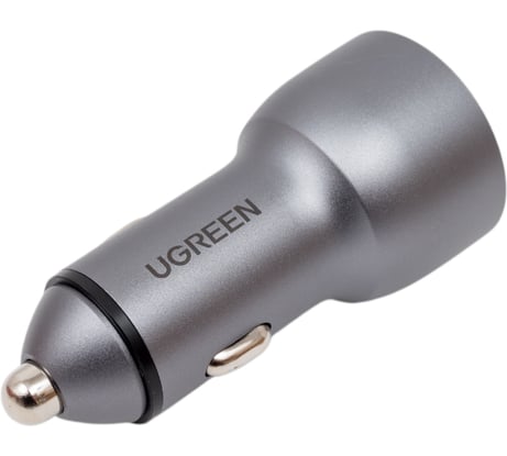 Автомобильное зарядное устройство UGREEN CD213 USB-C PD + USB-C PD 50W Fast Car Charger, цвет серый космос 70594