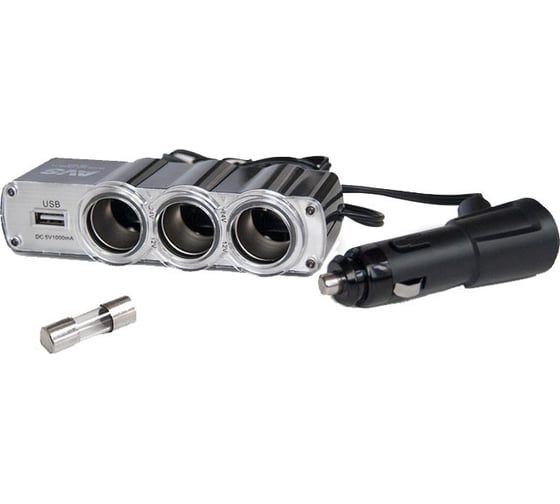 Разветвитель прикуривателя AVS CS314U 12/24 на 3 выхода+USB 43267 1
