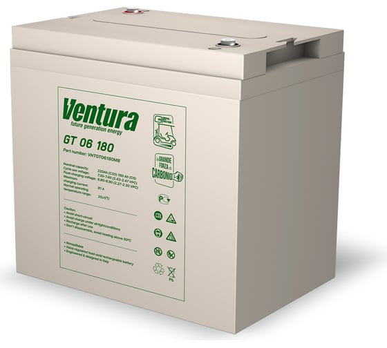 Тяговый аккумулятор Ventura 6 В 189 Ач (разряд 5 часов) GT 06 180 M8