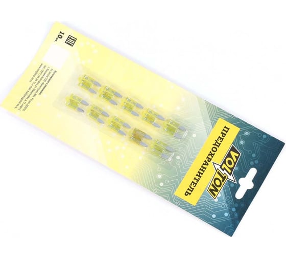 Предохранитель VOLTON 20 А MINI с индикатором LED блистер 10 шт VLT12014-20A
