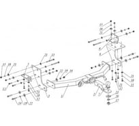 Фаркоп Бизон для Kia Sorento Prime 2015-2020, Hyundai Santa Fe 2018-2021 тип шара E FA 0230-E(N)