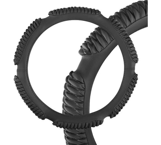 Оплетка SKYWAY Sponge ribby 6 подушечек XL Черная экокожа S01102225 1