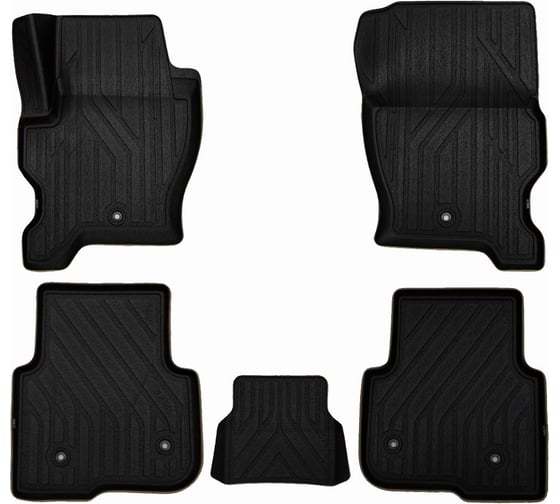 Коврики в салон 3D KVEST LAND ROVER Discovery HSE, 2009-2016, 5 шт. KVESTLNDR00001K2
