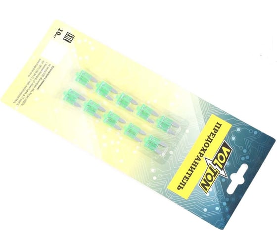 Предохранитель VOLTON 30 А MINI с индикатором LED, блистер 10 шт. VLT12014-30A