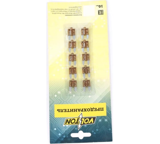 Предохранитель VOLTON 7,5 А MINI с индикатором LED блистер 10 шт VLT12014-7,5A