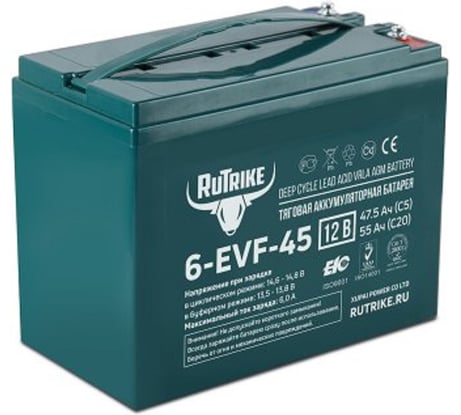 Тяговый аккумулятор 6-EVF-45, 12В, 45 А/ч (C5) Rutrike 021663