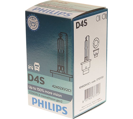 Автолампа PHILIPS D4S 35 P32D-5+150% XENON X-TREME VISION gen2, 4800K 42V 1,2 42402XV2C1