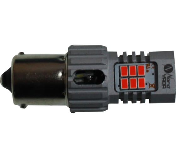 Cветодиод NORD YADA 9-18V BA15S, P21W, 1156-3020-24SMD, 2,1А/1750 Lm, 24 W, c обманкой красный TM 909310 1
