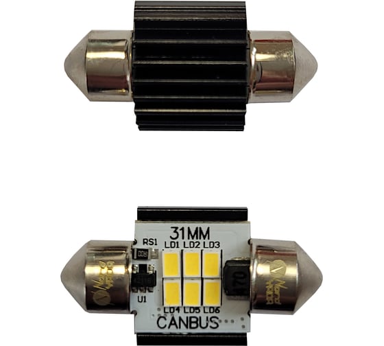 Светодиод NORD YADA 10-14V T11 31MM C5W-3020-6SMD 170 mA, 300 Lm, 2 W, белый обманка TM 909305