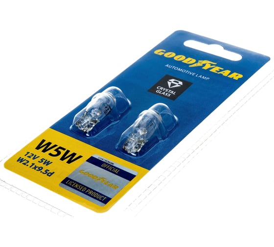 Автомобильная лампа накаливания Goodyear W1.2W 12V 1.2W W2x4.6d блистер: к-т 2шт. GY015202