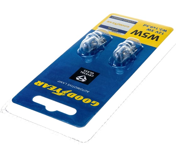 Автомобильная лампа накаливания Goodyear W1.2W 12V 1.2W W2x4.6d блистер: к-т 2шт. GY015202