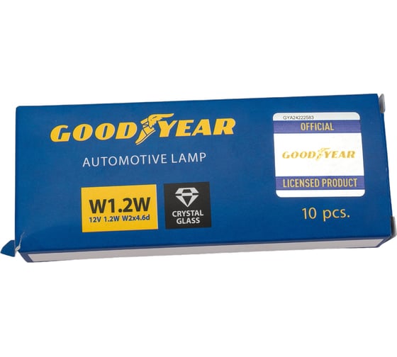 Автомобильная лампа накаливания Goodyear W1.2W 12V 1.2W W2x4.6d коробка: 10 шт. GY015201