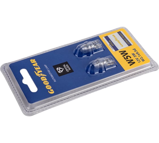 Автомобильная лампа накаливания Goodyear W5W 12V 5W W2.1x9.5d блистер: к-т 2шт. GY015206