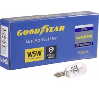 Автомобильная лампа накаливания Goodyear W5W 12V 5W W2.1x9.5d коробка: 10 шт. GY015205