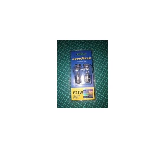 Автомобильная лампа накаливания Goodyear P21W 12V 21W BA15s блистер: к-т 2шт. GY012222