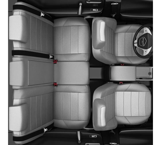 Чехлы AVTOLIDER1 Citroen C4 Picasso Grand с 2013-н.в. компактвен 7 мест. 2-ой ряд спинка и сиденье 3 секции, 3-ий ряд два кресла CI04-0112-EC23