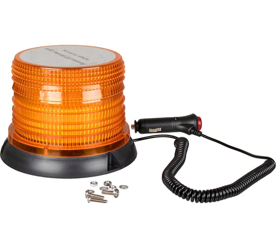 Проблесковый маяк SKYWAY DC10-30V 72LED 2835SMD 02 с магнитом, со стробоскопическим эффектом и выключателем, оранжевый S11601002 1