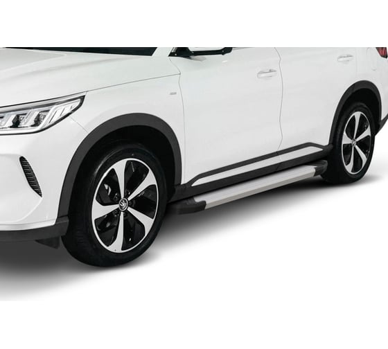 Пороги на автомобиль Rival "Silver" для BYD Song Plus I рест. 2023-н.в. F180AL.0701.1