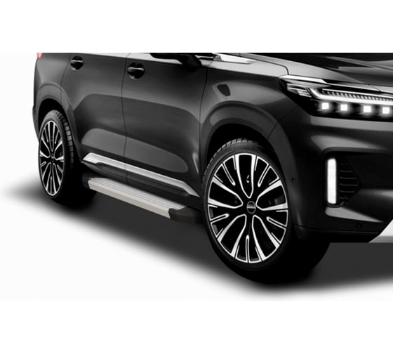 Пороги на автомобиль Rival "Silver" для Exeed VX I 2020-н.в. F193AL.0906.1