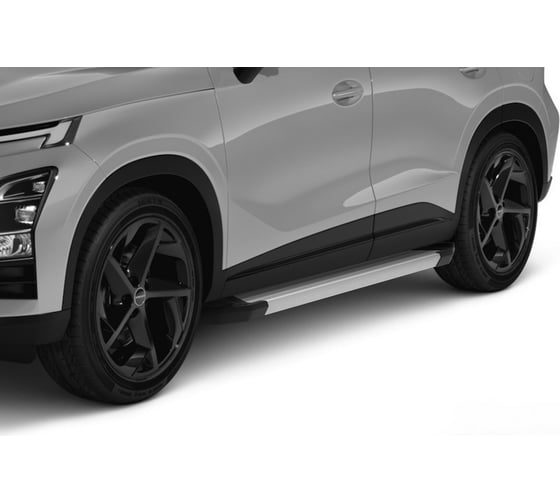 Пороги на автомобиль Rival "Silver" для Omoda C5 2022-н.в., 173 см, 2 шт., алюминий F173AL.0908.1