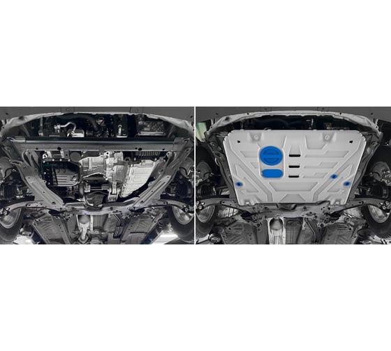 Защита картера + комплект крепежа Rival Алюминий, Haval M6, V-1.5, Робот, передний, 2023- 333.9432.1