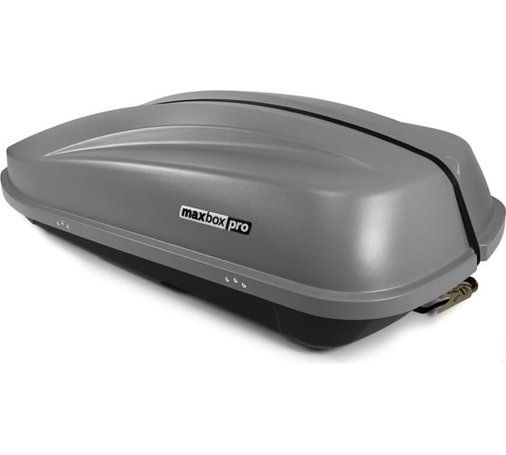 Автобокс MaxBox PRO 380 Компакт Плюс на стяжке, серый, 159x79x43 см, одностороннее открывание, багажный бокс на крышу MBP-380-S